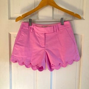 J Crew Scalloped Hem Shorts NWT Size 00 in Pink Orchid